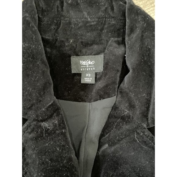Mossimo Black Velvet 4 Round Button Front Fitted Blazer Jacket Size XS - Picture 4 of 10